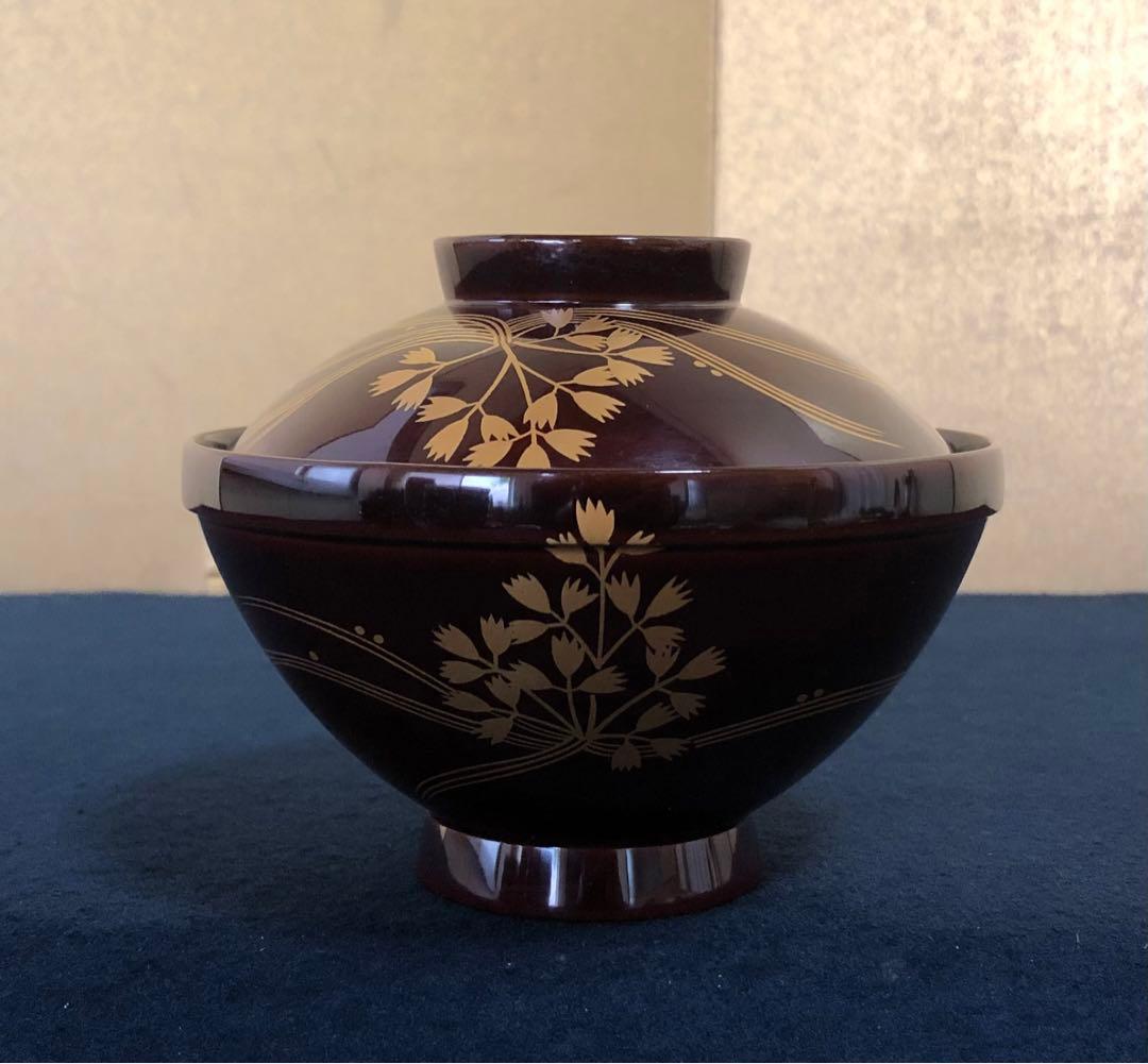 《R》輪島塗 芹蒔絵 吸物椀5客 木製漆器 懐石　250904H2