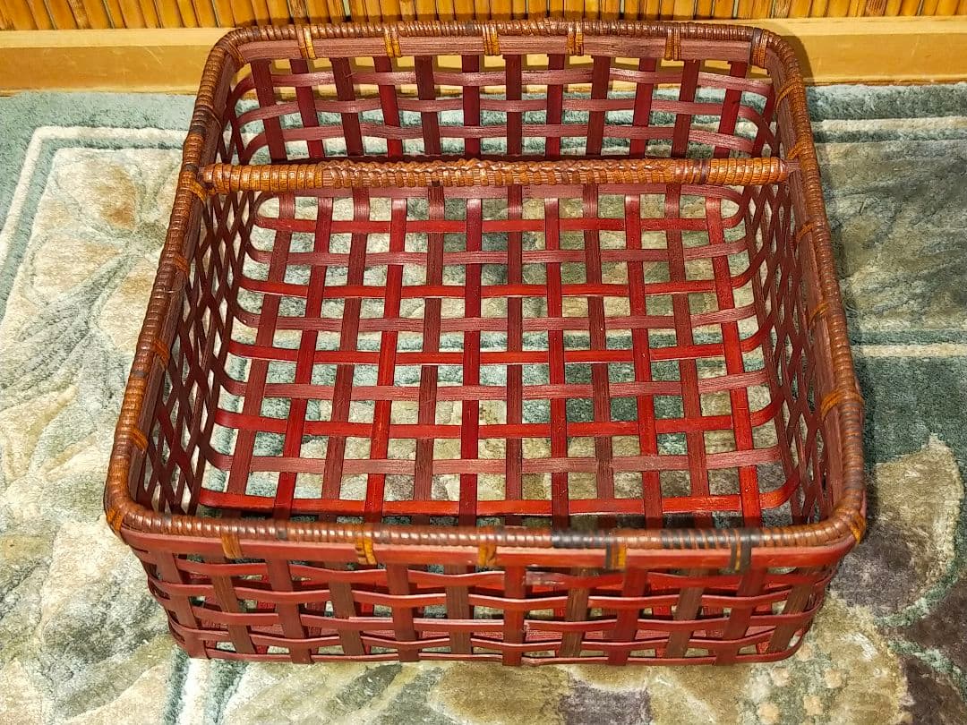 ♥未使用♥　安藤竹良斎　♥　みちくさ篭　花籠　共箱付き　茶道具　籠　茶道具