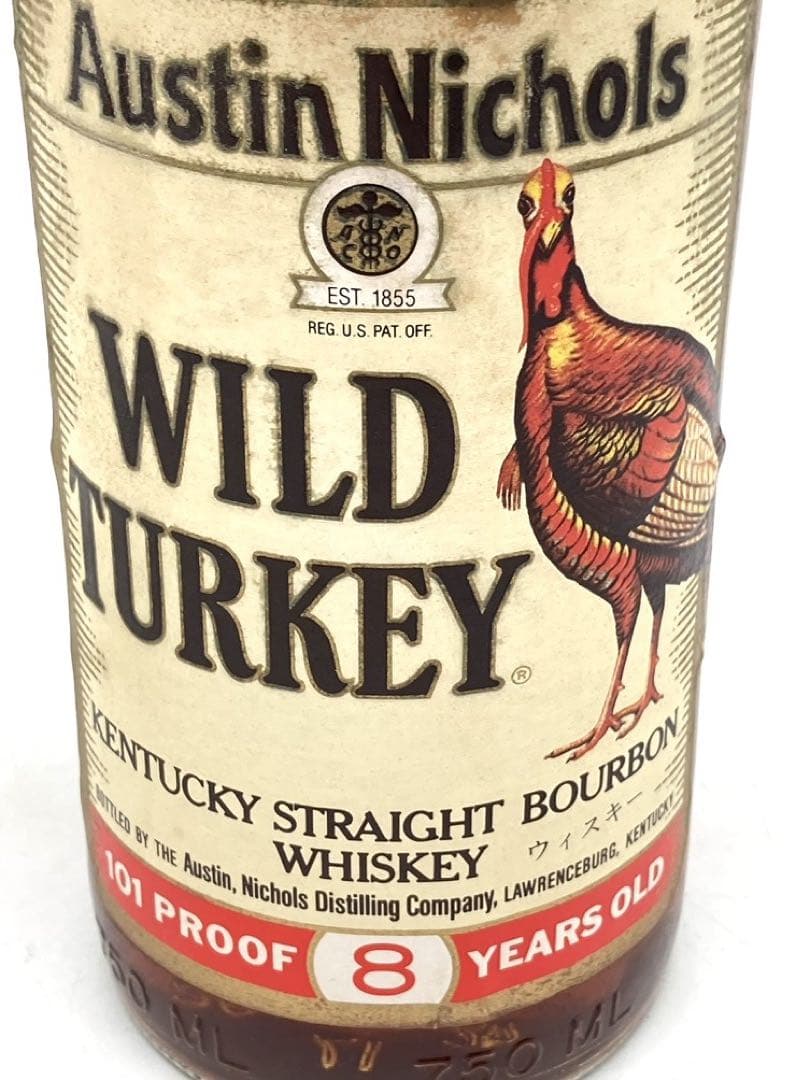 【未開封】ワイルドターキーWILDTURKEY 750ml 8年 ウィスキー箱有