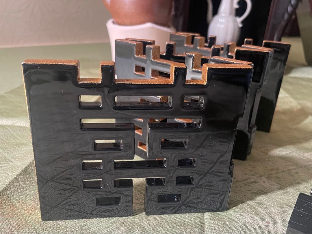 双喜紋　結界　輪島塗