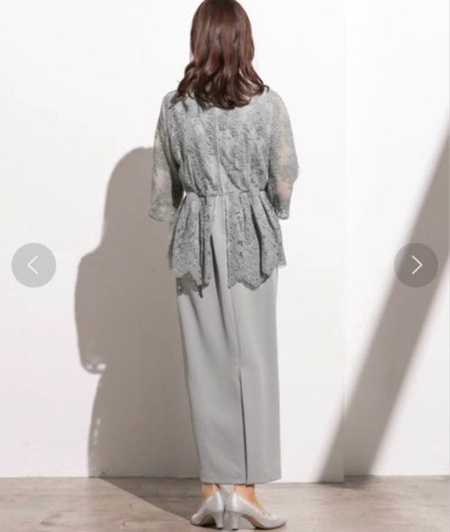 form forma マザードレス レース袖付きロングドレス　大きいサイズ