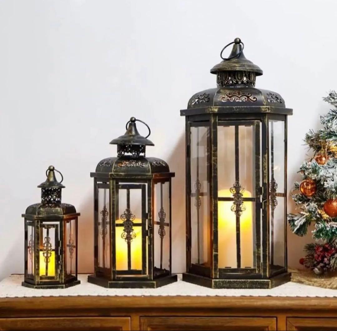 アンティーク雑貨　アンティークランタン3点セット