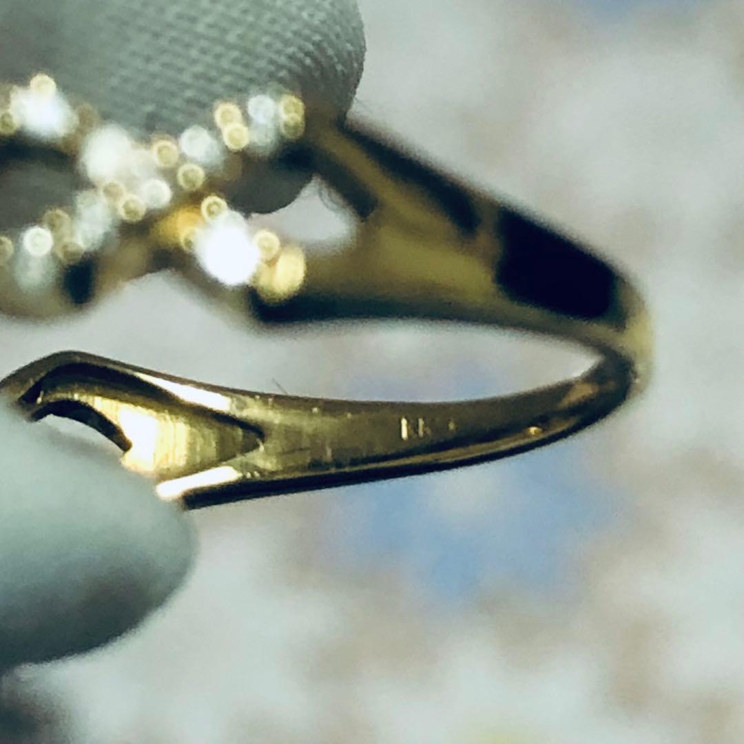 k18YG.0.30カラットエレガント インフィニティデザイン リング