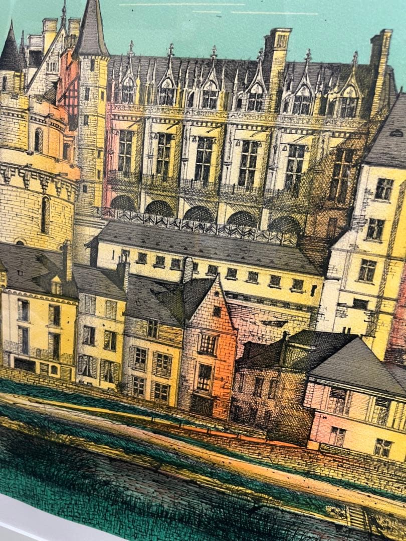 リトグラフ Jean Carzou ジャン・カルズー　アンボアーズ城　直筆サイン