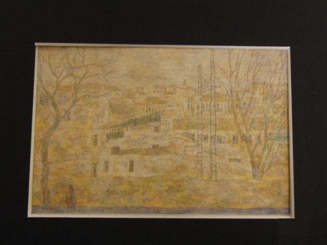 山下博敬、【街・夕べ】、希少な額装用画集より、新品額装付