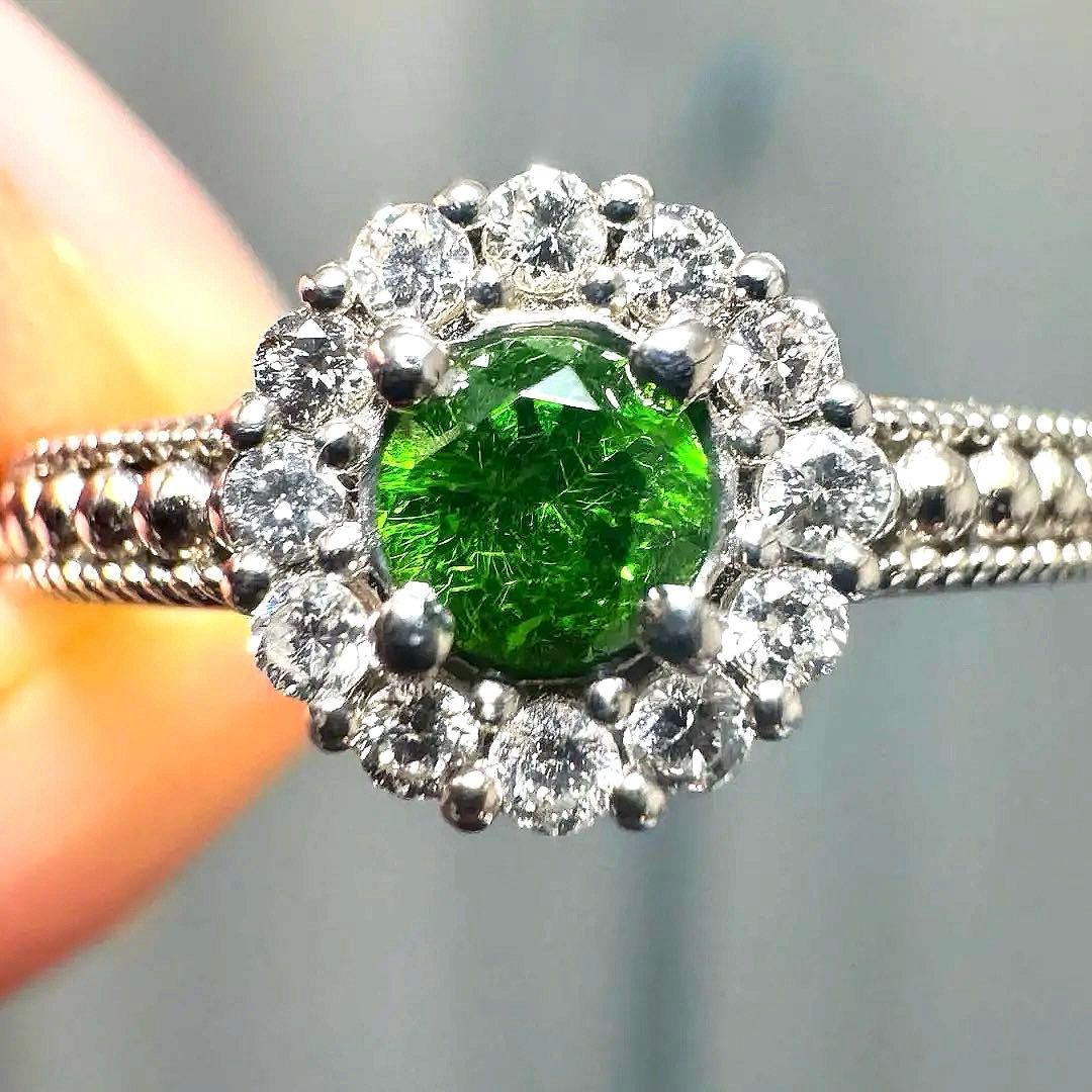 デマントイドガーネット　ダイヤモンド　指輪