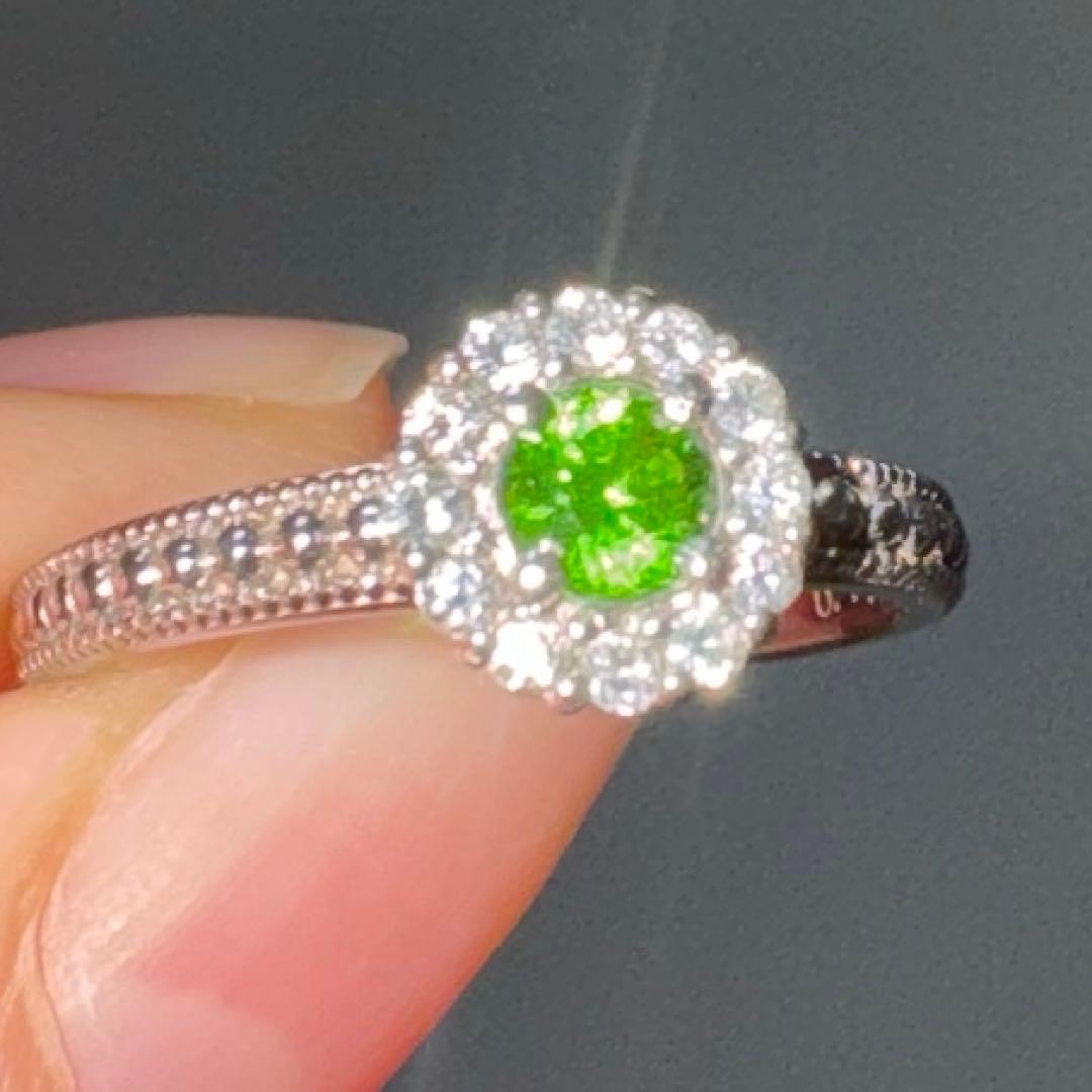 デマントイドガーネット　ダイヤモンド　指輪