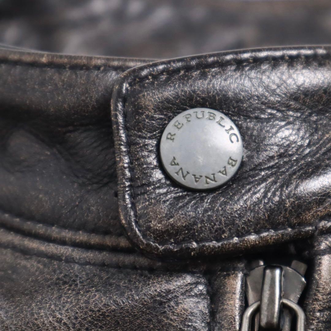 BANANA REPUBLIC vintage加工 ライダース レザージャケット