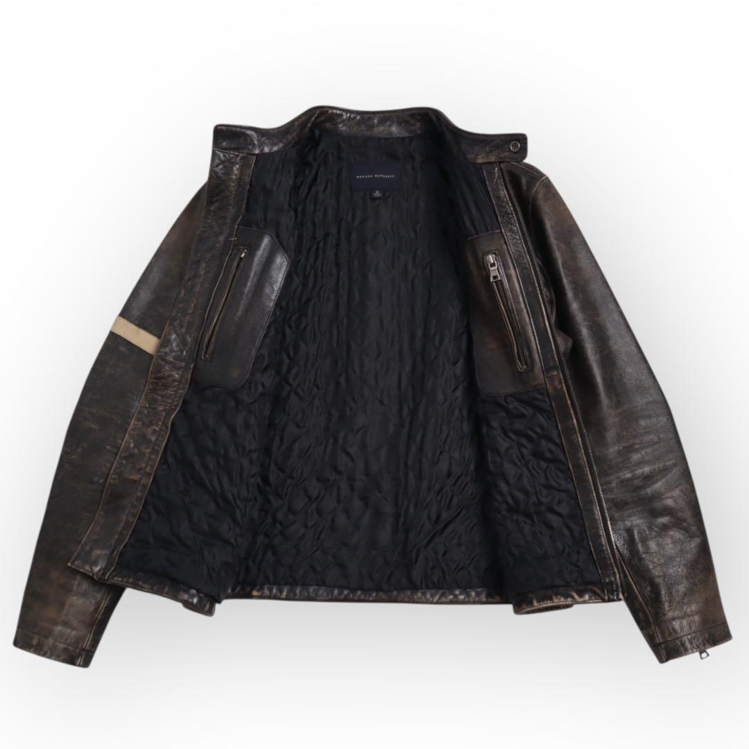 BANANA REPUBLIC vintage加工 ライダース レザージャケット