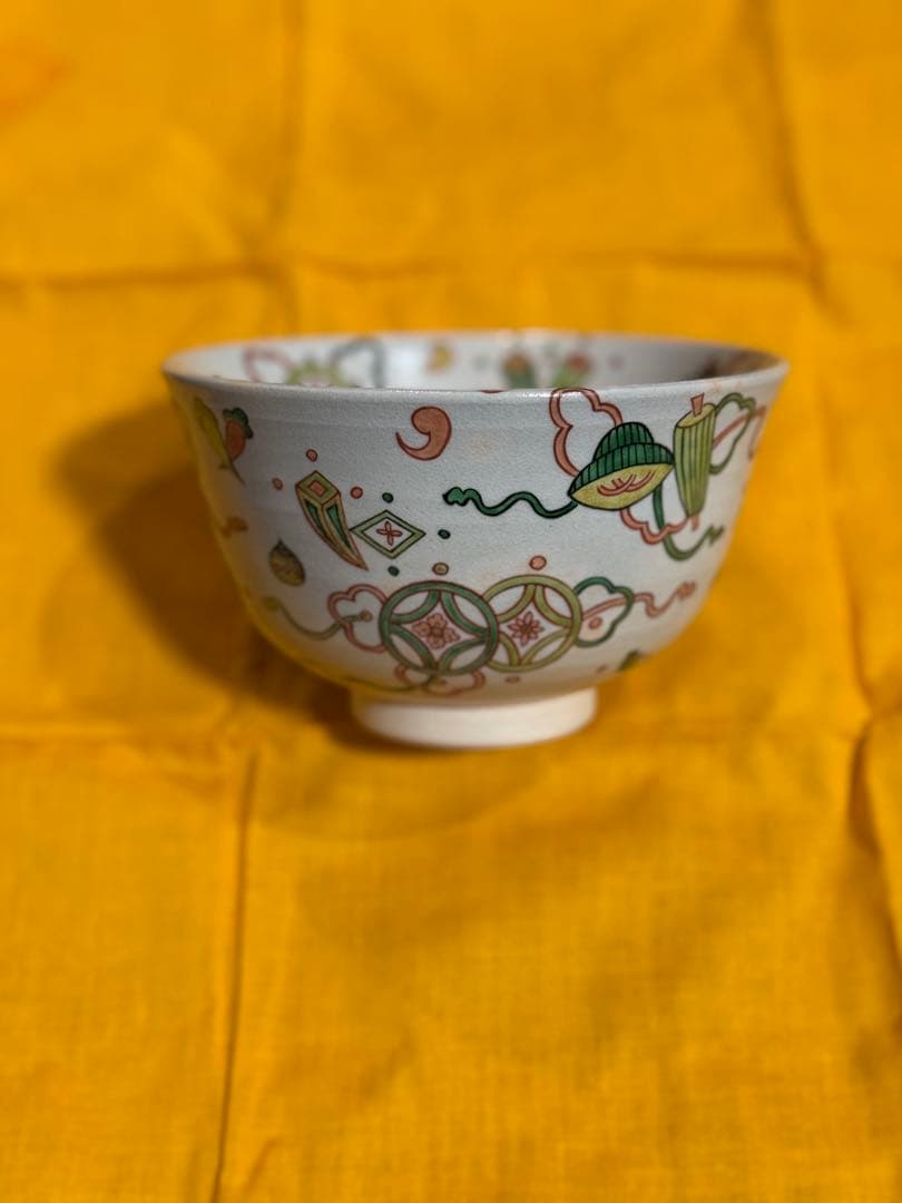三浦竹泉「色絵宝尽し　茶碗」　友箱　茶道具