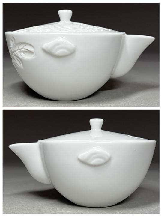 【エビス】急須 湯冷まし 茶碗 出石焼 小嶋昇山造 盈進舎 白磁 煎茶道具 共箱