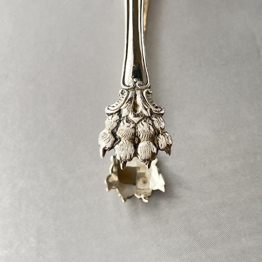 【仏蘭西】ライオン脚のトング【シルバープレート】 16cm