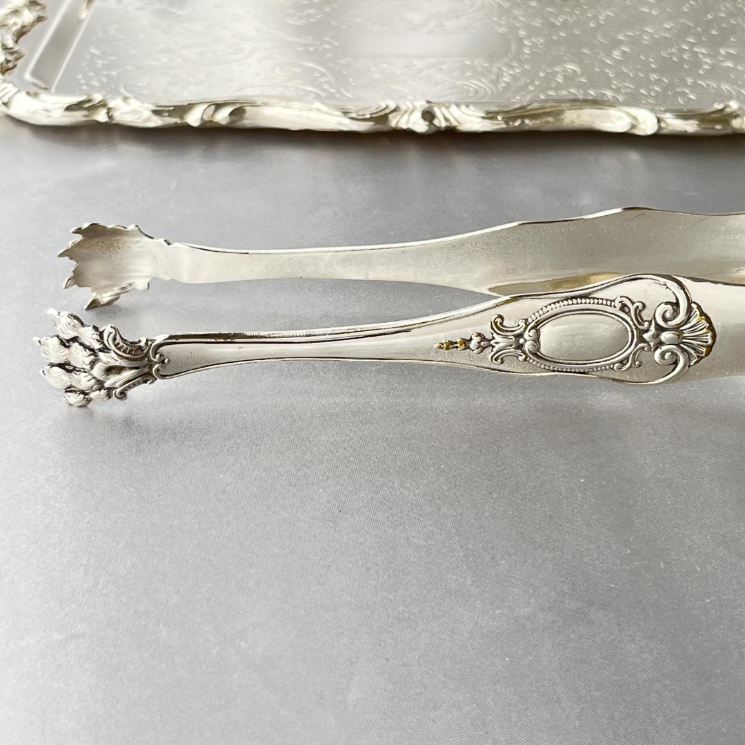 【仏蘭西】ライオン脚のトング【シルバープレート】 16cm