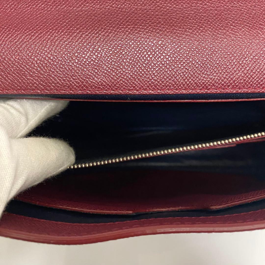 BVLGARI レザー ワインレッド チャーム ビジネスバッグ ブリーフケース