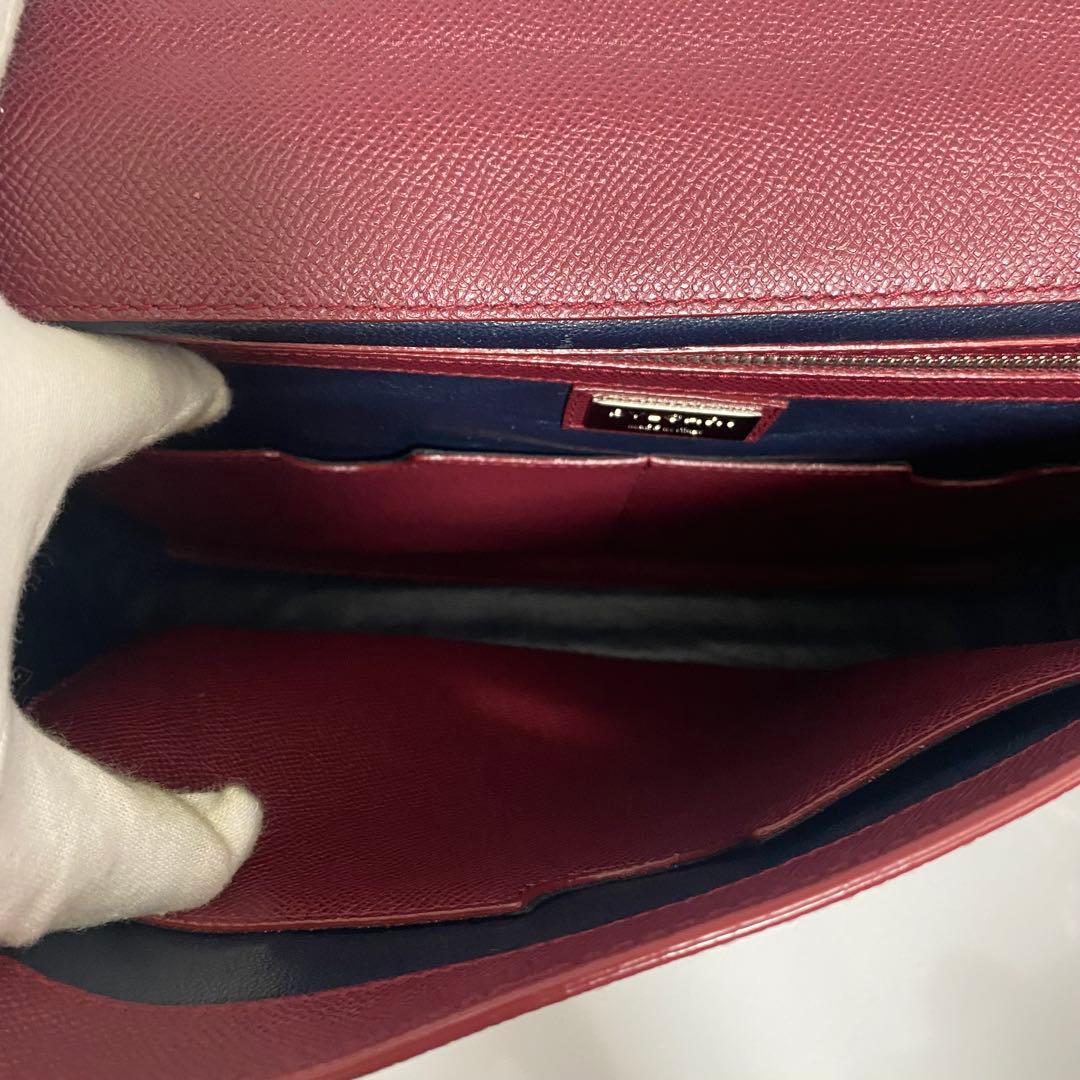 BVLGARI レザー ワインレッド チャーム ビジネスバッグ ブリーフケース