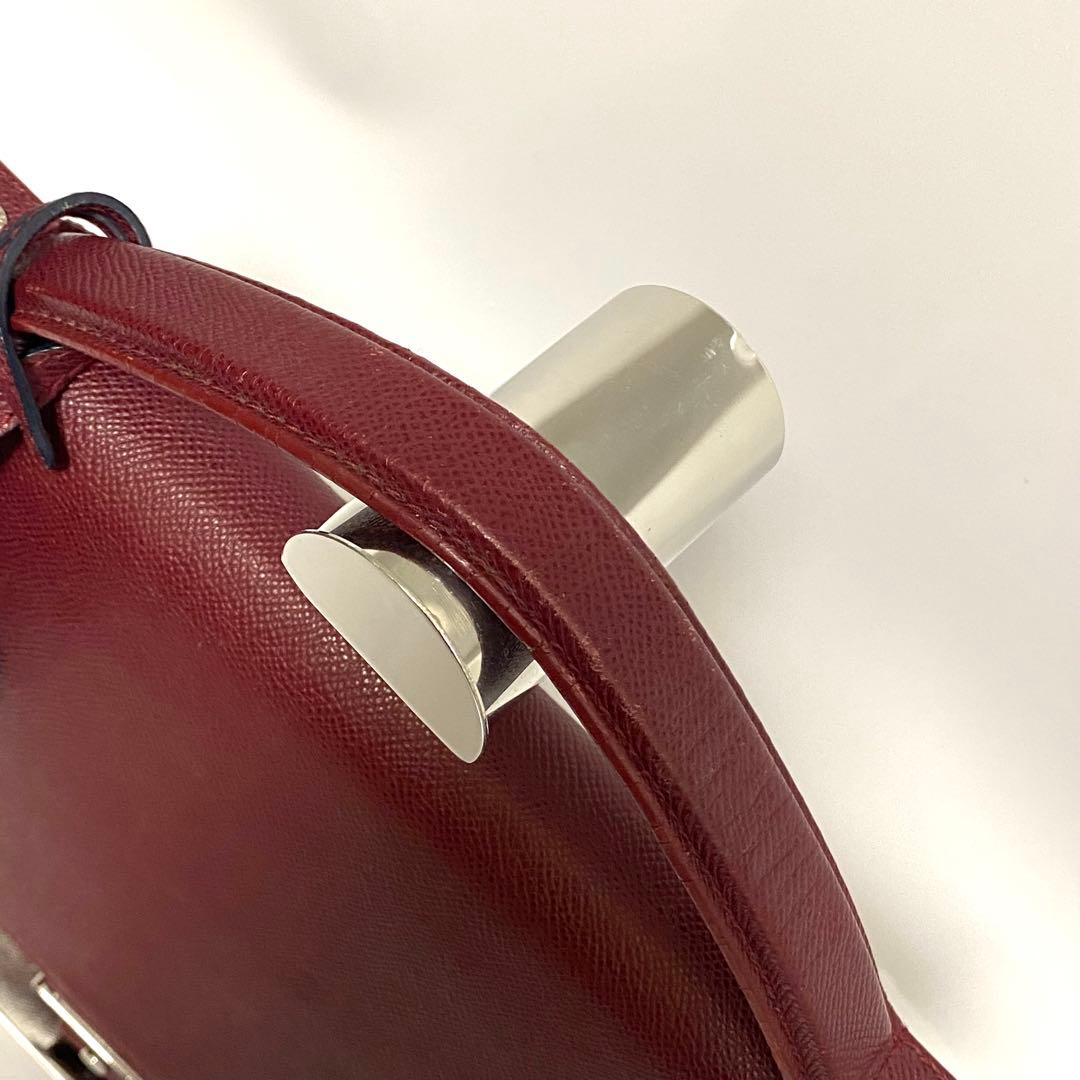 BVLGARI レザー ワインレッド チャーム ビジネスバッグ ブリーフケース