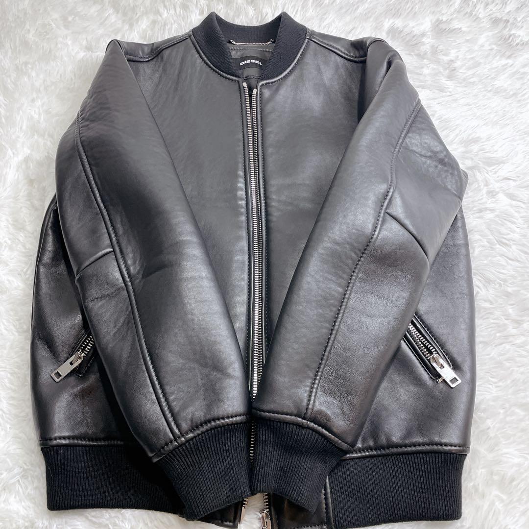 極美品✨DIESEL ボンバージャケット ラムスキン シングル MA-1 S