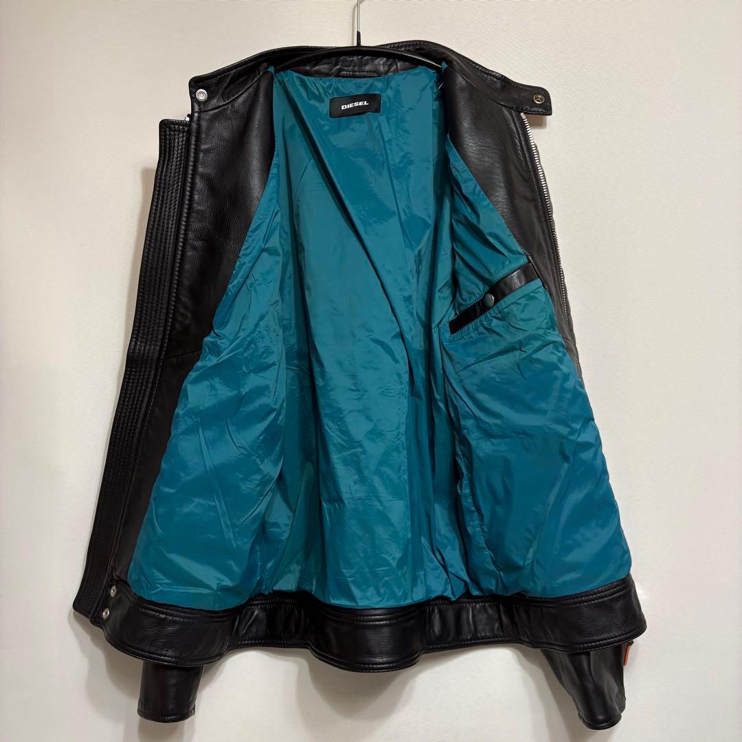 美品 DIESEL L-SHIRO JACKET 羊革 ライダースジャケット L