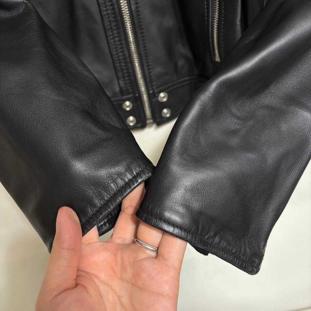 美品 DIESEL L-SHIRO JACKET 羊革 ライダースジャケット L