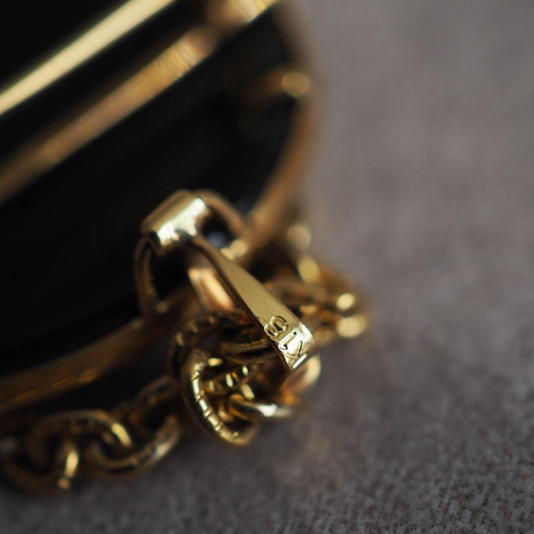 K18 18金 瑪瑙 メノウ カメオ ブローチ ネックレス