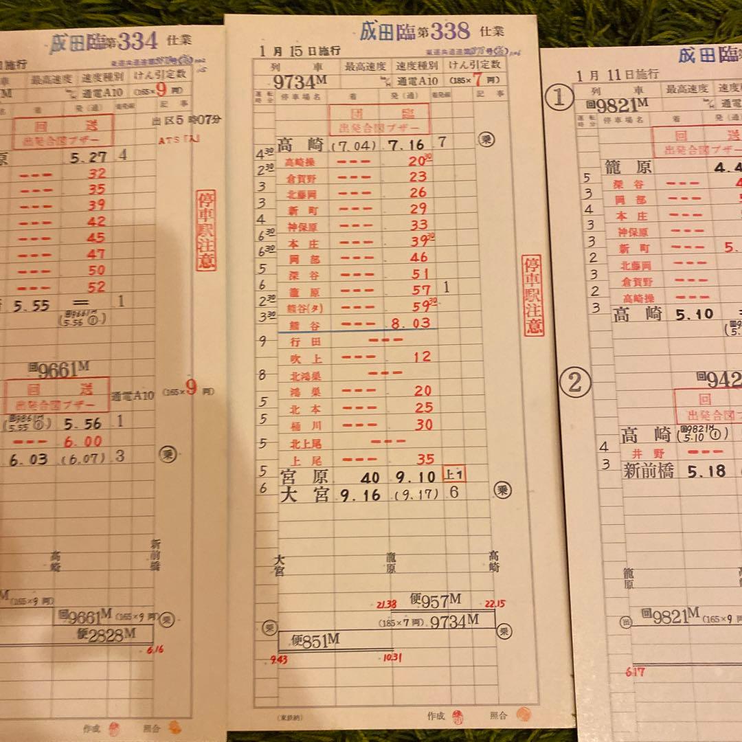 鉄道　スタフ　籠原区　成田臨　8行路