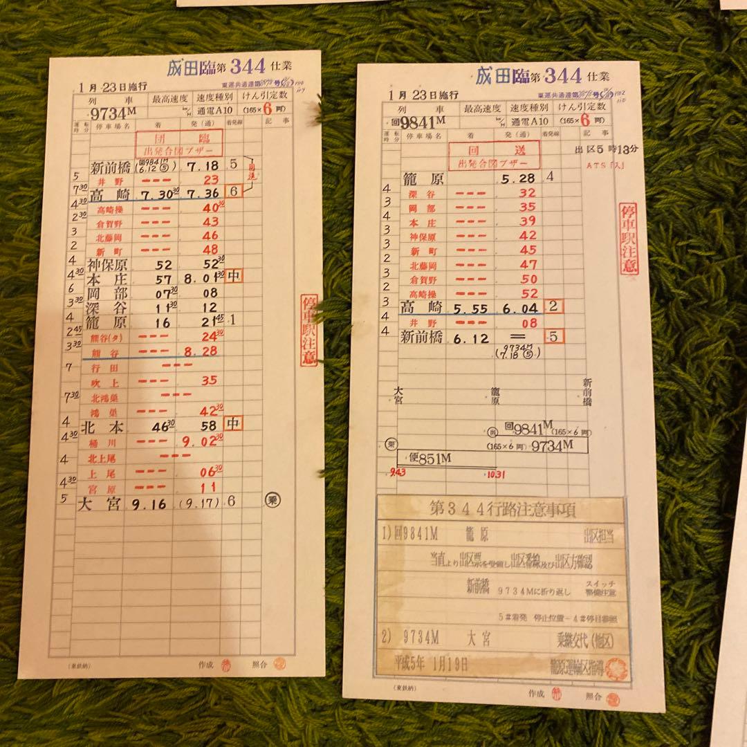 鉄道　スタフ　籠原区　成田臨　8行路