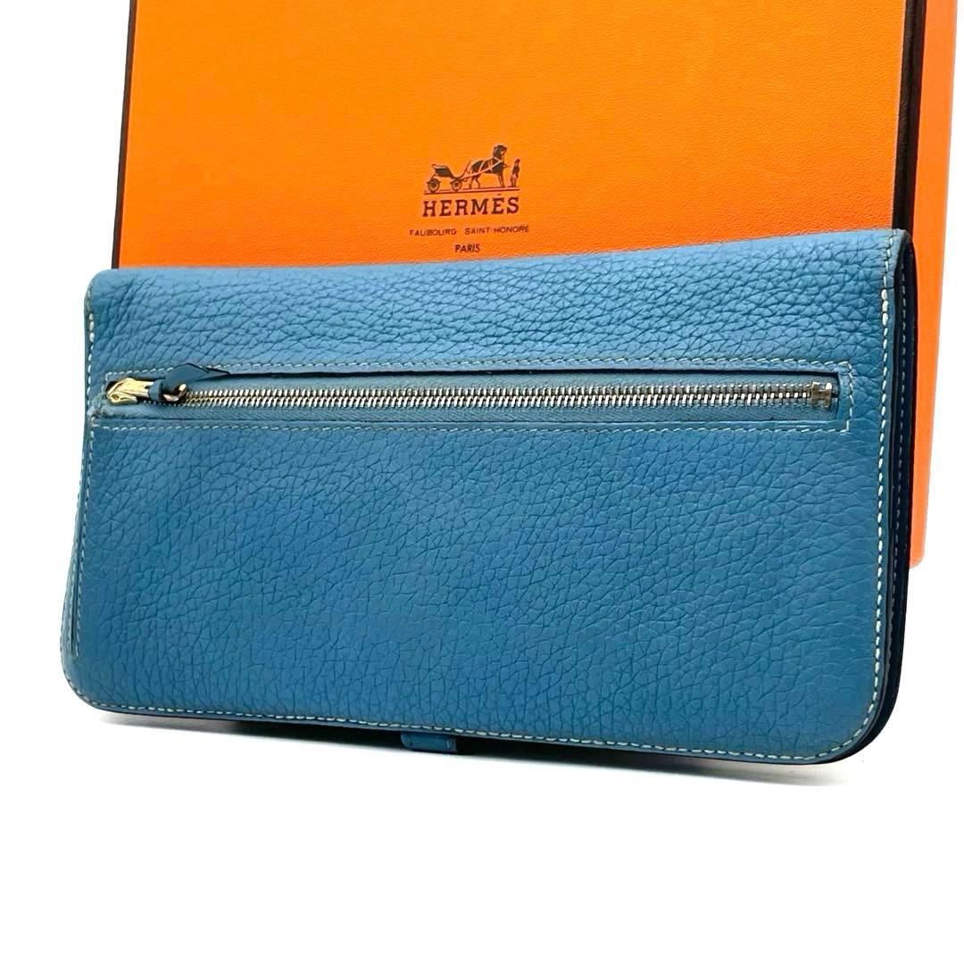 【masako 様】エルメス　ドゴン　ロング　長財布　トゴ　ブルー　□M