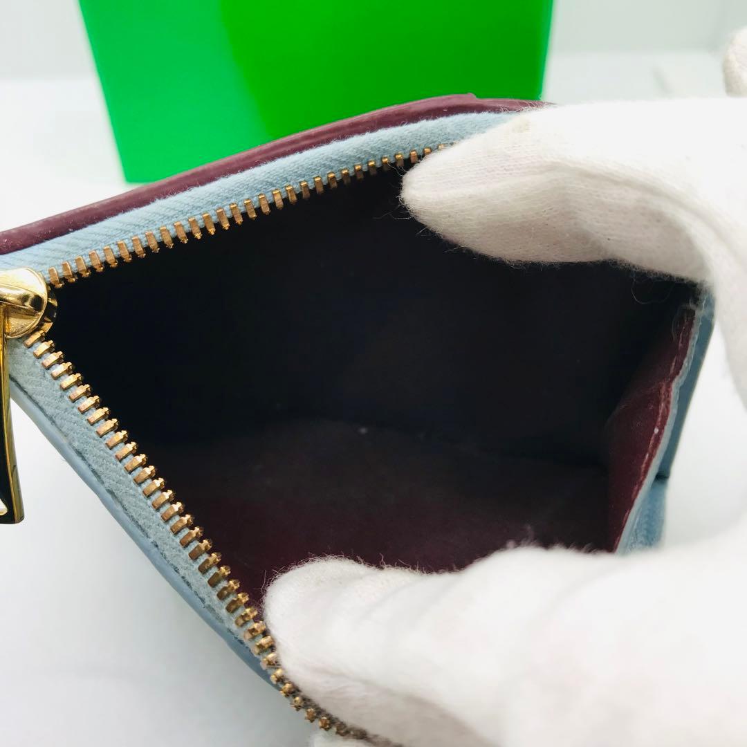 ボッテガ ヴェネタ✨マキシイントレチャート コンパクトウォレット バイカラー