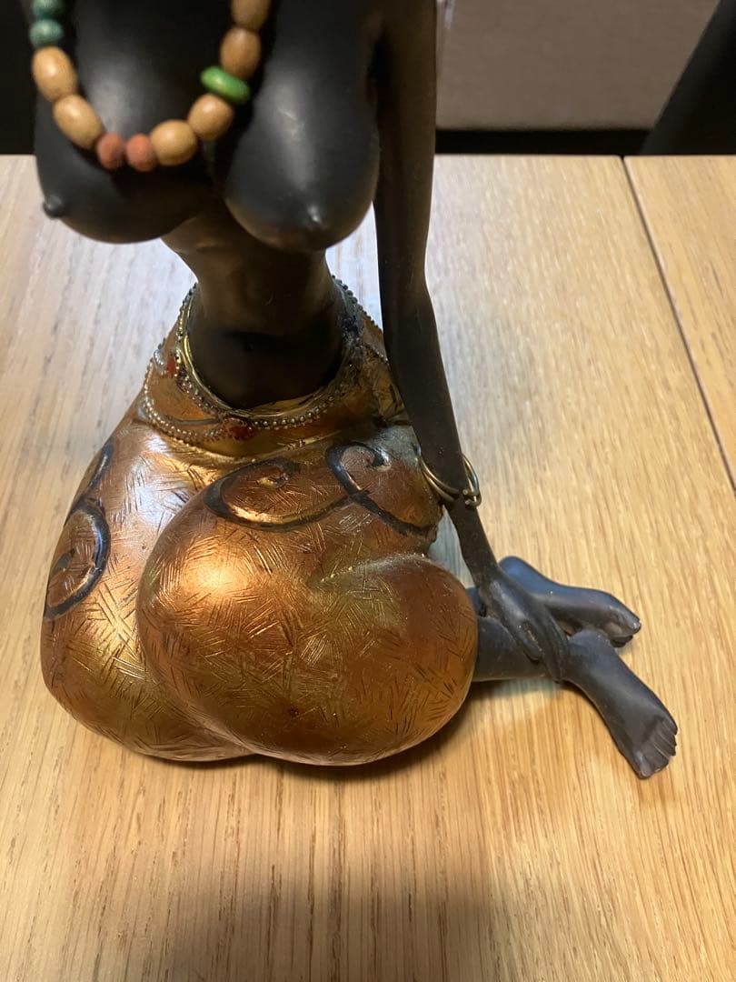 アフリカンスタイル 陶器 置物 2点セット