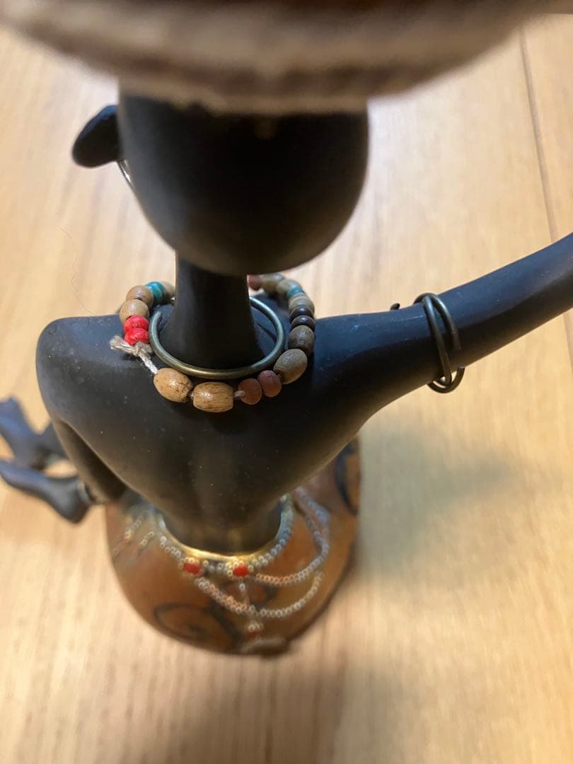 アフリカンスタイル 陶器 置物 2点セット