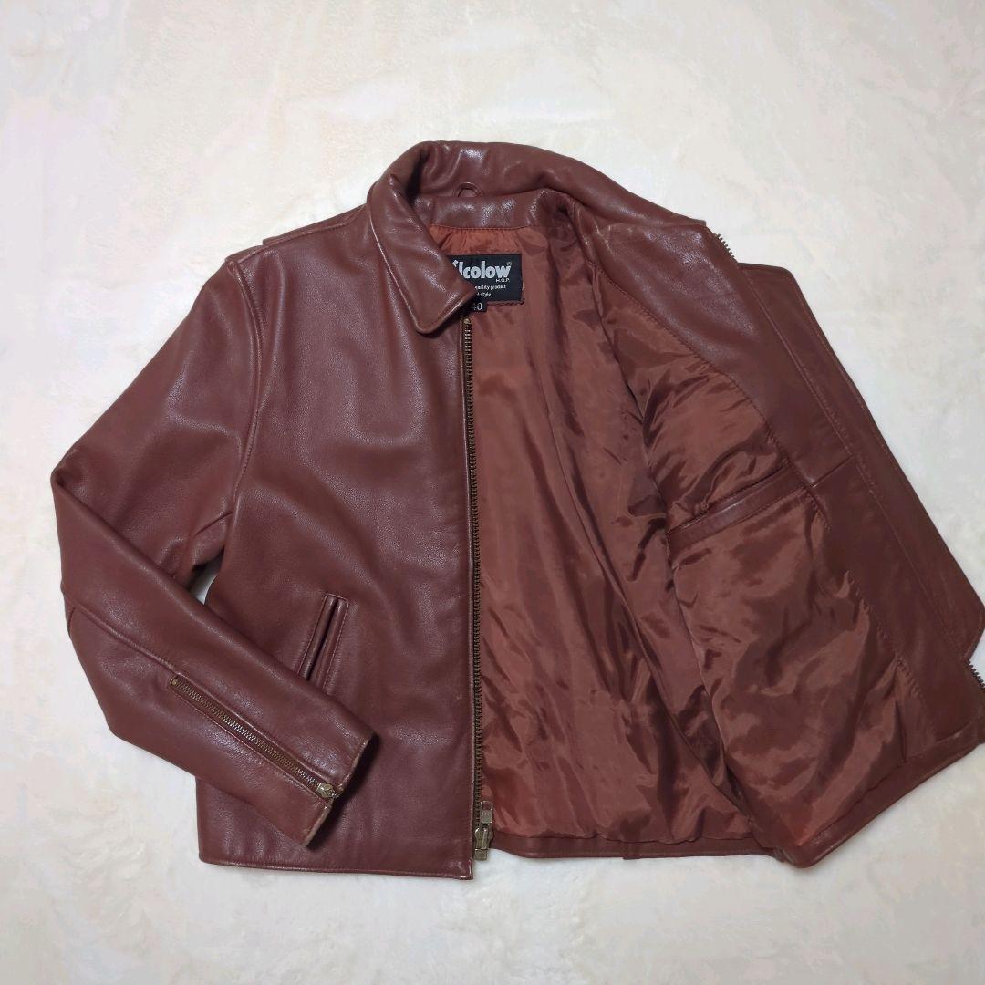 ulcolow アルコロウ レザージャケット ライダース 牛革 カウスキン 茶色