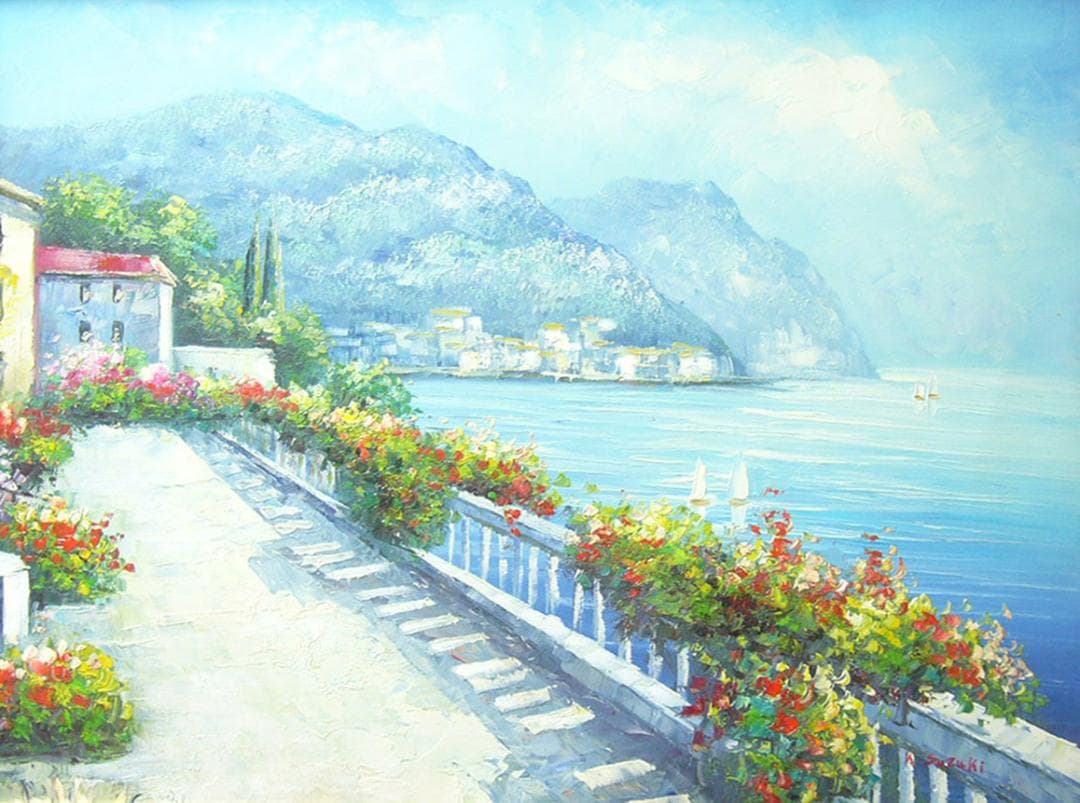 絵画 作者不詳 サイン入り 肉筆油絵 風景画 プライベートハーバー