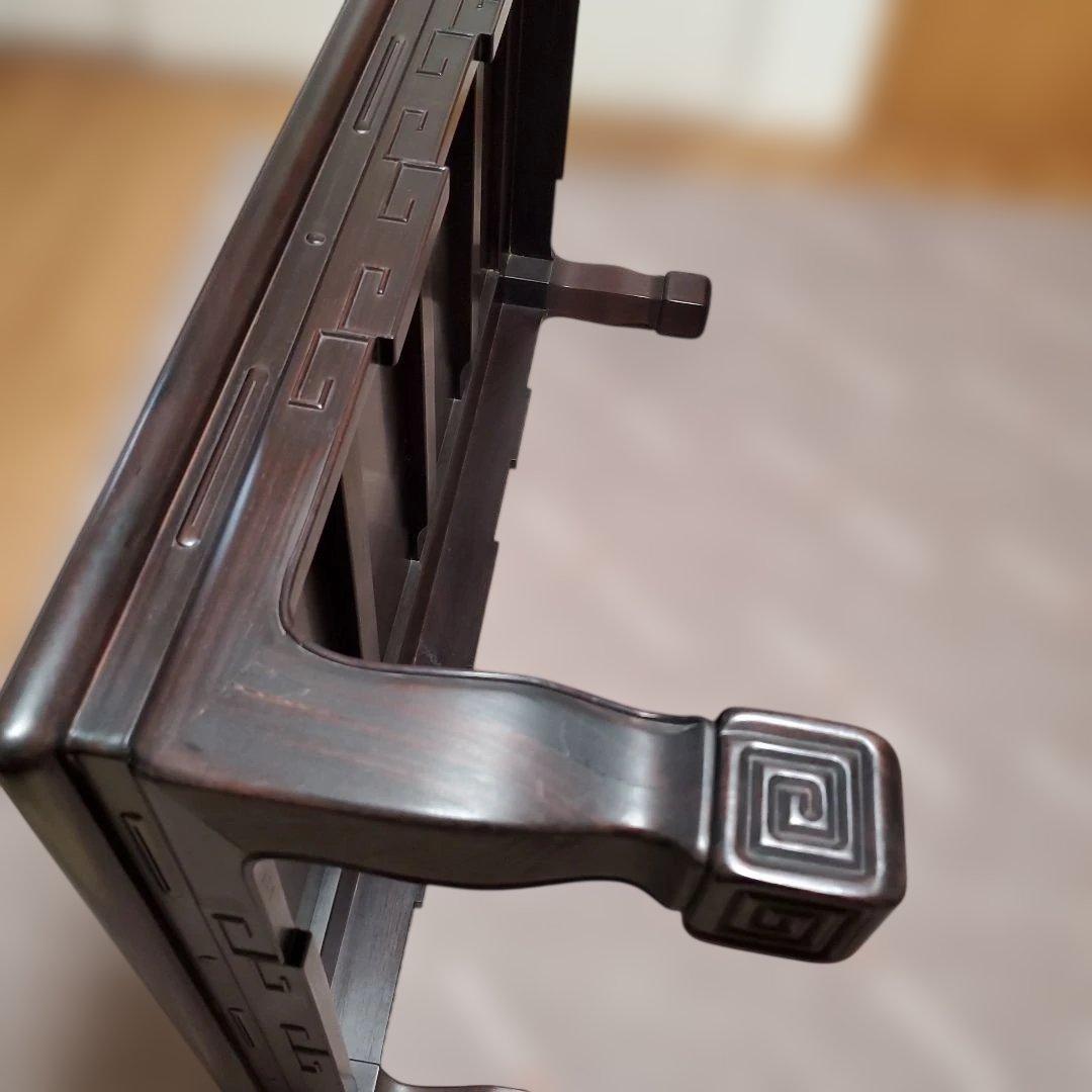 【現地受渡】紫檀製ダークブラウン座卓 縦80cm×横121cm×高さ33cm