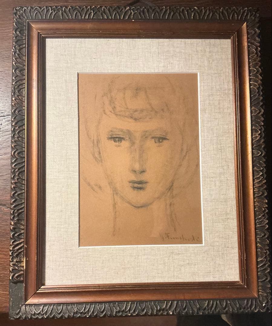 イ*ン様 【希少】舟越保武　素描　女の顔　　初期の直筆デッサン