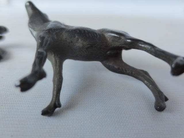 鹿添配　一対　銀製？　添景　添え飾り