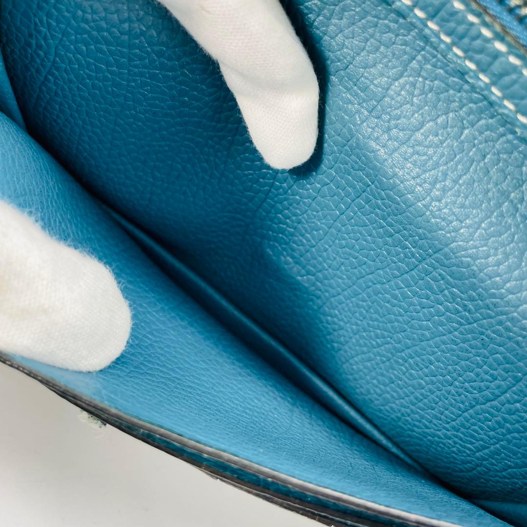 【kk/12.16/10】HERMES 財布 ベアンスフレ ヴォーエプソンブルー