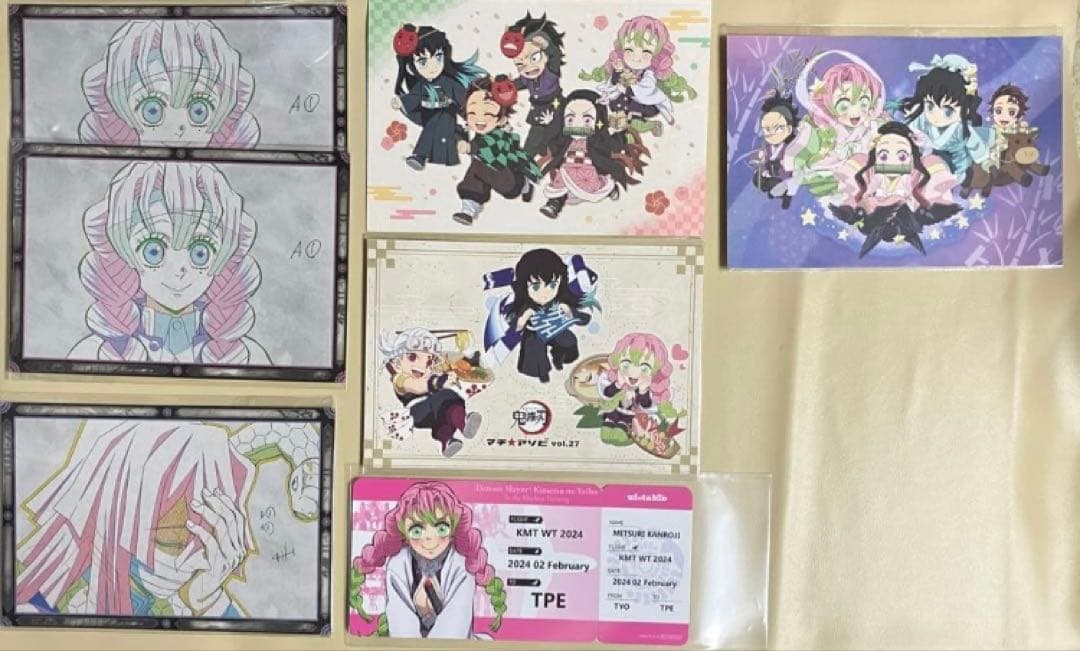 レア★鬼滅の刃 Wチャンス賞 B2原画ポスター ポストカード他 甘露寺蜜璃セット