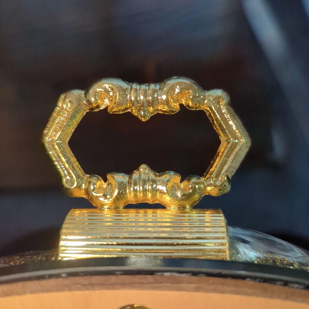 ムラーノ エッチングデザインの円形ミラー トレイ Italy製