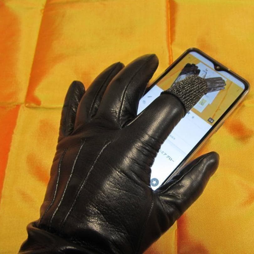 専用 メローラ タッチ対応 ナッパ黒 カシミア黒 革手袋 グローブ MEROLA