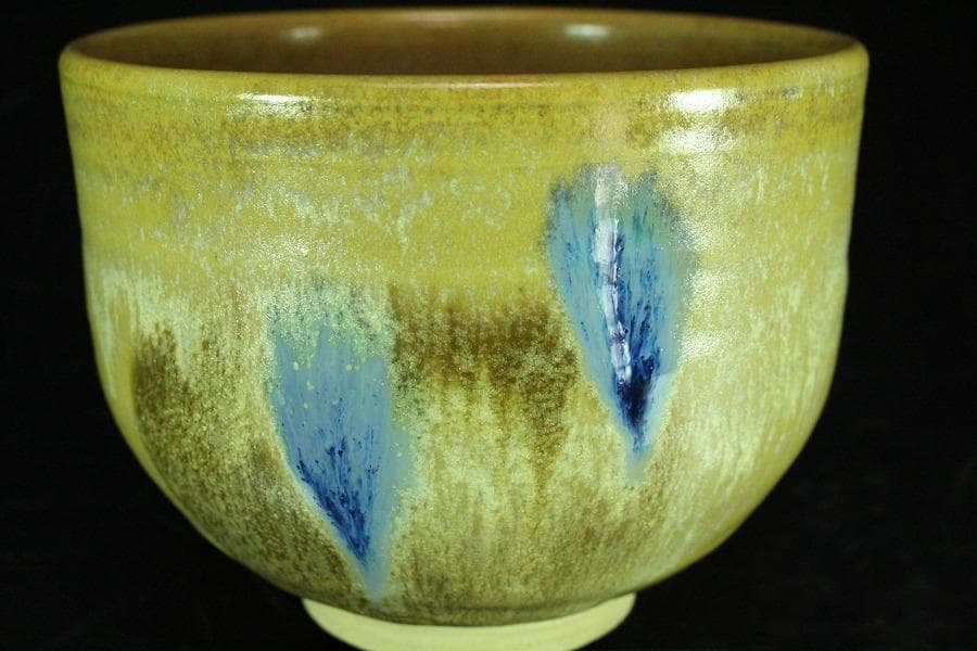 茶道具 清水正作 彩釉 京焼 茶碗 煎茶 美品 共箱(K-YC425)