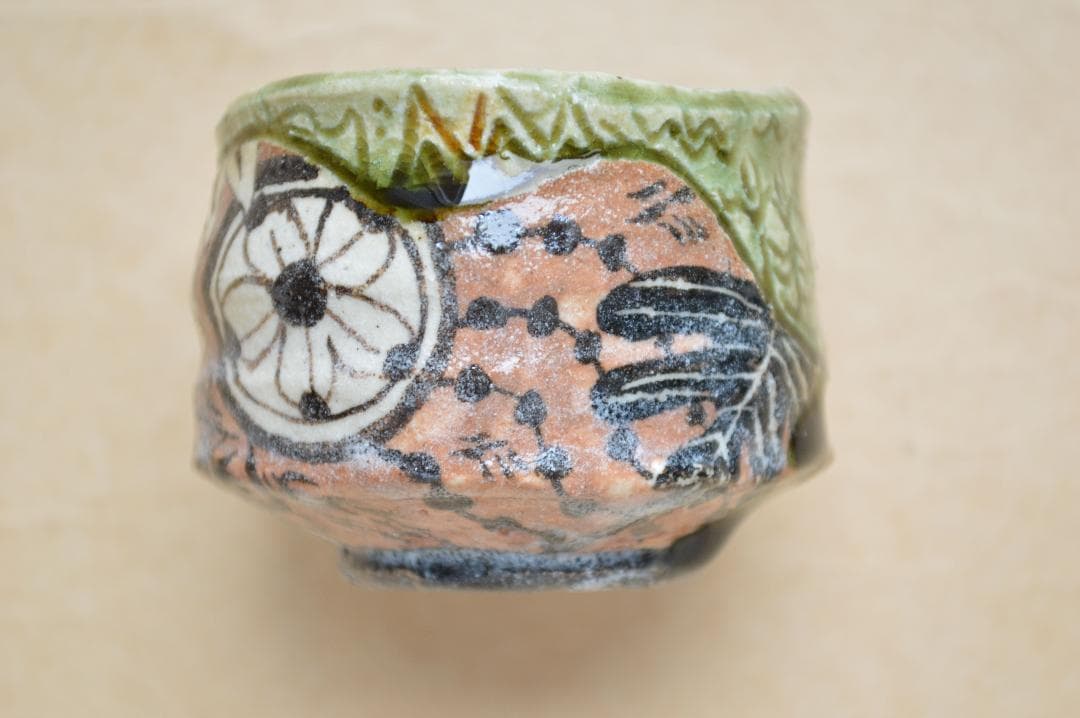 深見文紀作　漫画織部 バニーガール文　ぐい呑　共箱