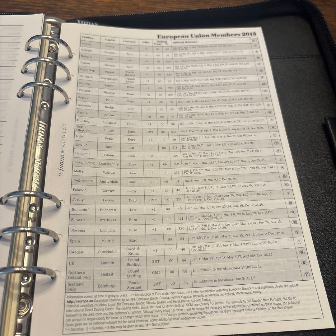 ファイロファックス　システム手帳　黒