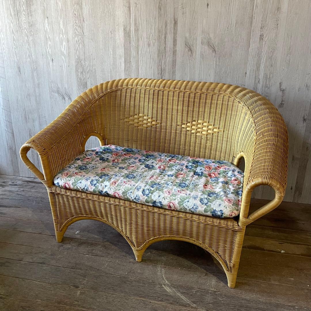 ラタン ダイニングセット 4点 ビンテージ アンティーク家具 ラタン家具 籐