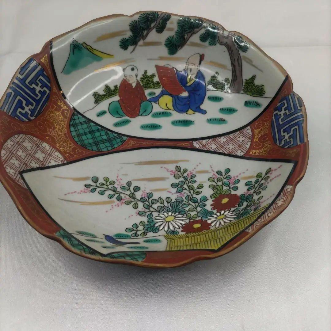 九谷焼　古九谷　庄三　色絵　6寸皿　なます皿　小皿　小鉢　5客セット