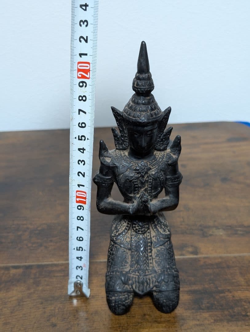 Myanmar 金属製仏像風彫刻 約22cm