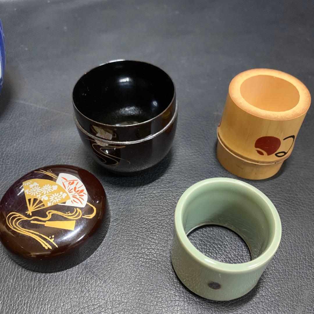 茶箱　短冊　茶道具セット　歴史　古物　茶碗　水差し　茶灼　銘有　棗