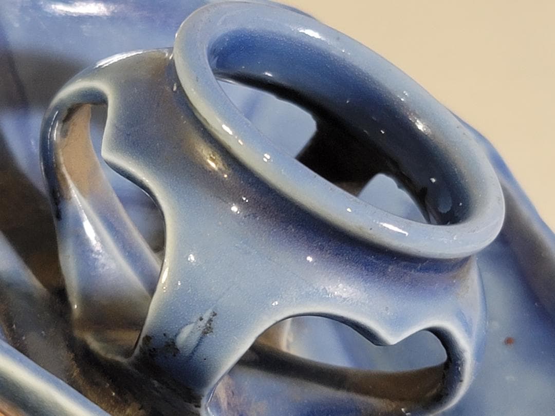 古伊万里 瑠璃 盃台 二件 DT463