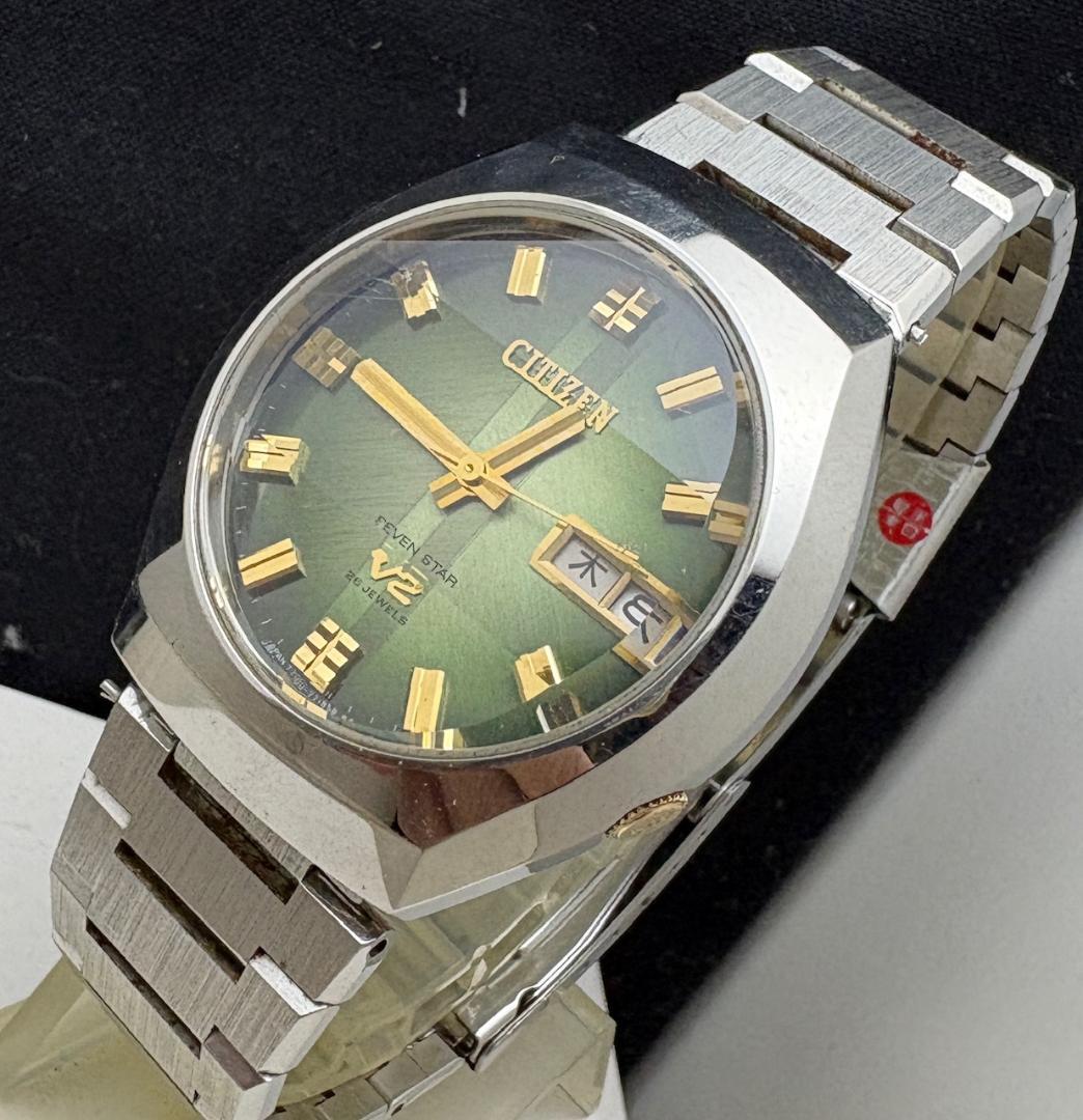 858/稼働 シチズン セブンスター V2 7面カットガラス 自動巻き 26石
