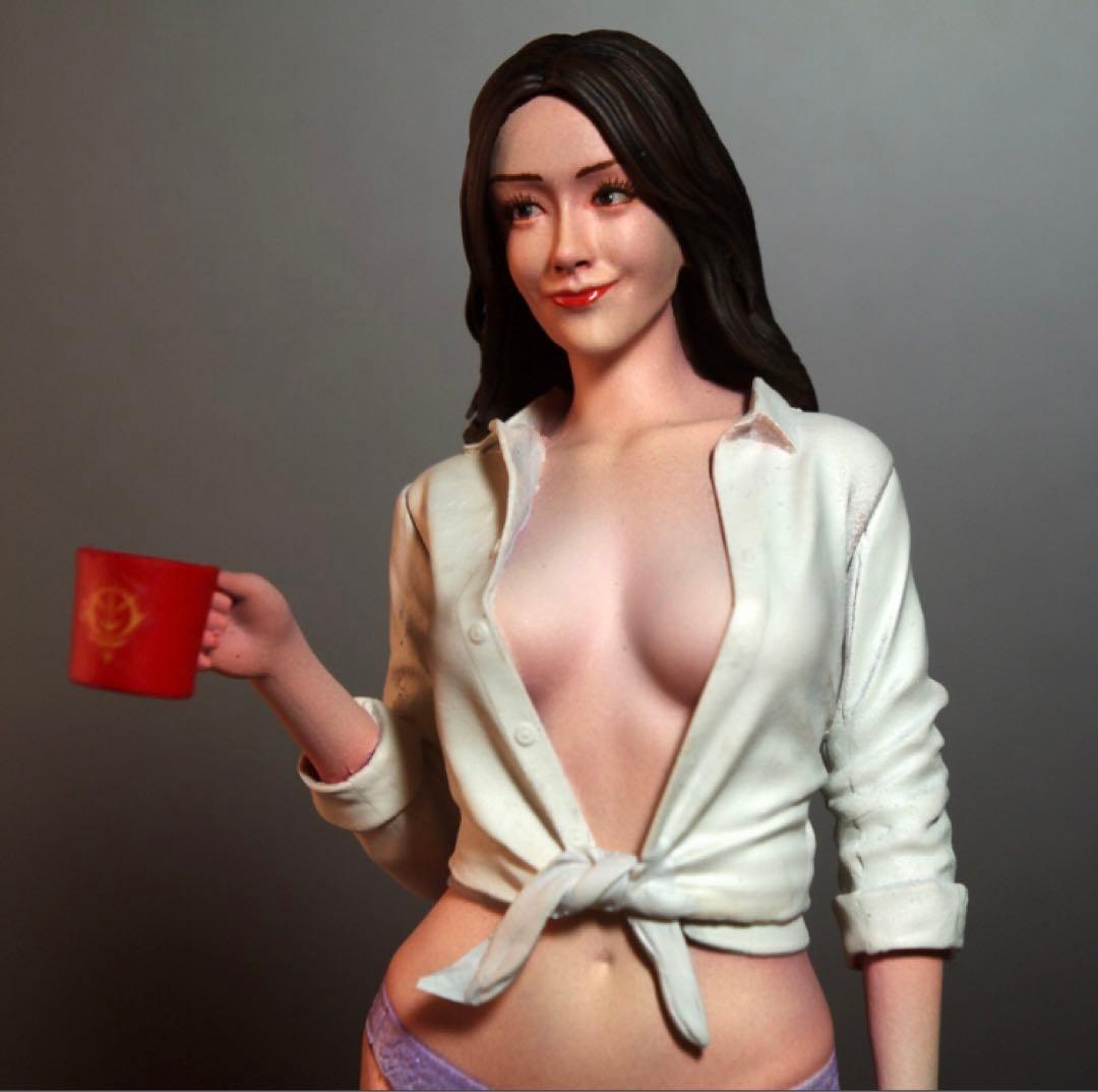 ハセガワ 1/12 フィギュア モーニングコーヒー ジオンCUP 塗装済 完成品