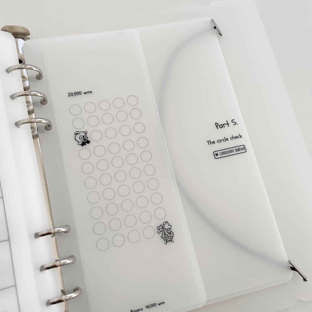 早い者勝ち　韓国　貯金　貯蓄　バインダー　カバー　リフィル　A5 くま　ベア